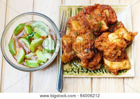 Fried Fish Cake With Squid (tod Mun).