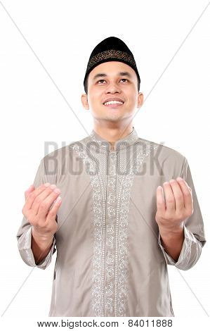 Young Muslim Man Praying To God