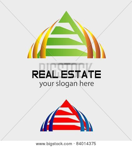 Logo with roof triangle sign