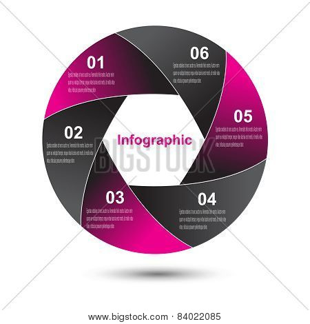 Abstract info-graphic in a circle shape.