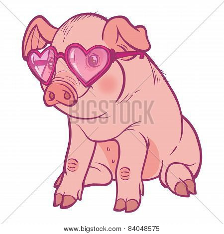 Funny Vector Cartoon  Piglet