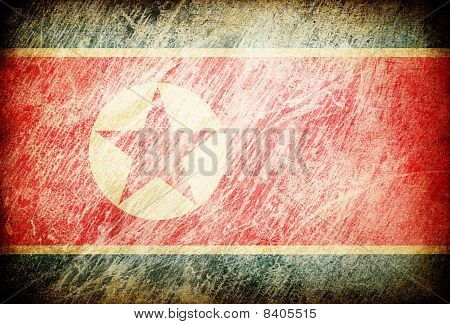 Granica przetarł flaga serii tła. Korea Północna.