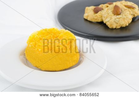 A Golden Thread Cake And Homemade Almond Cookies