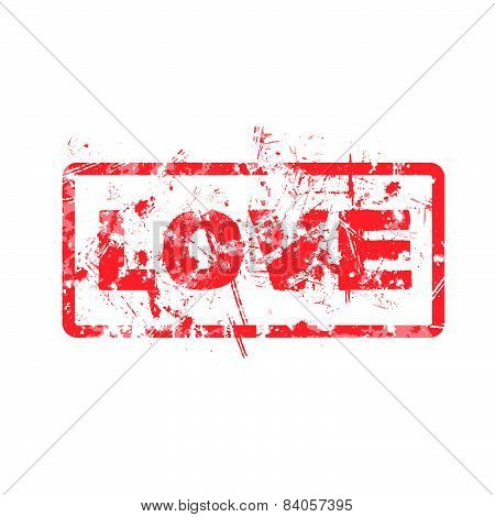 Love Vector Rubber Stamp.