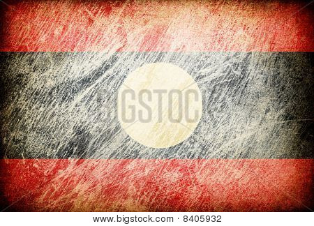 Granica przetarł flaga serii tła. Laos.