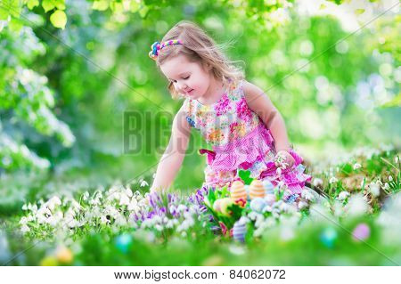 Little Girl At Egg Hunt