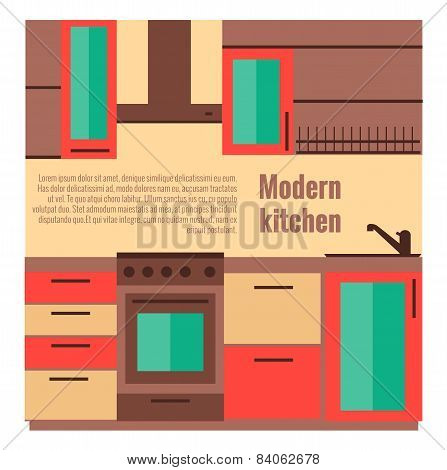 Kitchen with furniture