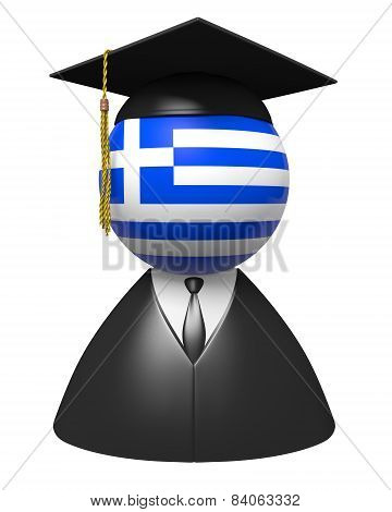 Greece college graduate concept for schools and academic education