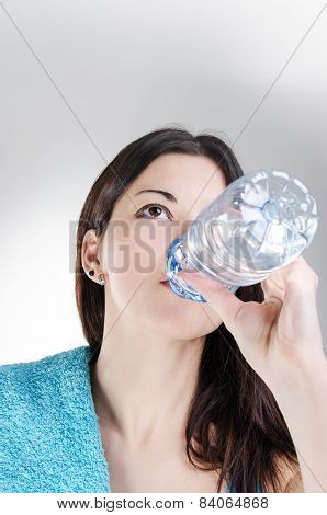 Confident Fitness Woman Drinking Water