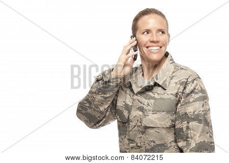 Female Airman On Mobile Phone