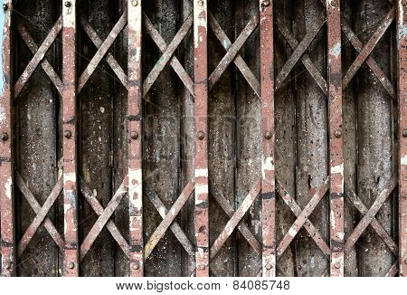 Closed metal door