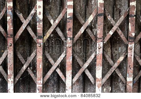 Closed metal door