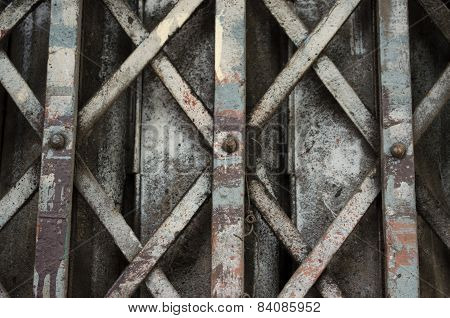Closed metal door