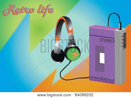 Vector retro soundabout walkman