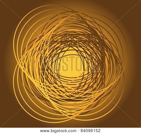 Golden circle in motion rotating vector