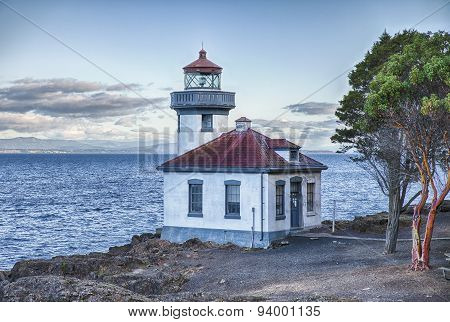 Lime Kiln Point Lighhouse At Dawn