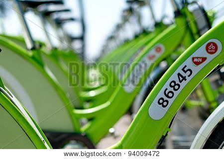 Budapest, Hungary - June 01 2014:new Budapest Bike Hire Called 