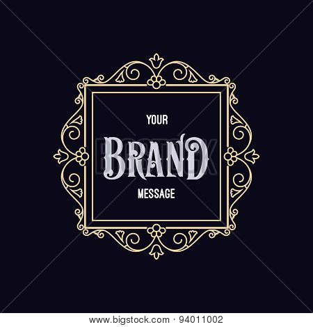 Flourishes calligraphic label template.