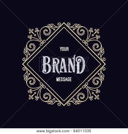 Flourishes calligraphic label template.