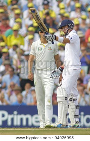 LONDON, ENGLAND - August 22 2013: Ryan Harris bowling during day two of the 5th Investec Ashes cricket match between England and Australia played at The Kia Oval Cricket Ground