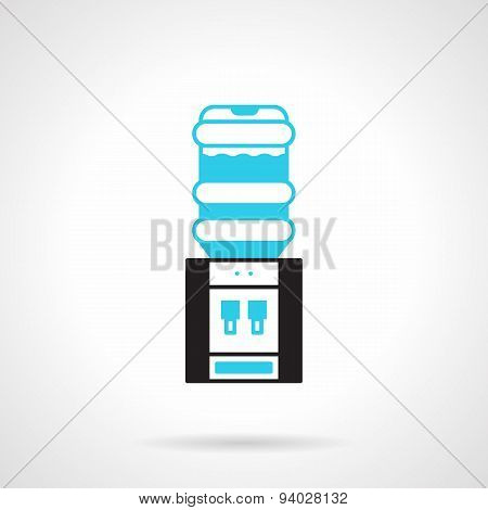Office water cooler flat vector icon