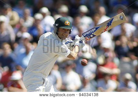 MANCHESTER, ENGLAND - August 02 2013: Michael Clarke during day two of  the Investec Ashes 3rd test match at Old Trafford Cricket Ground, on August 02, 2013 in London, England.