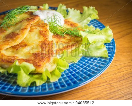 Potato Pankakes With Cream Frache