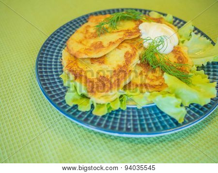 Potato Pancakes With Cream Frache