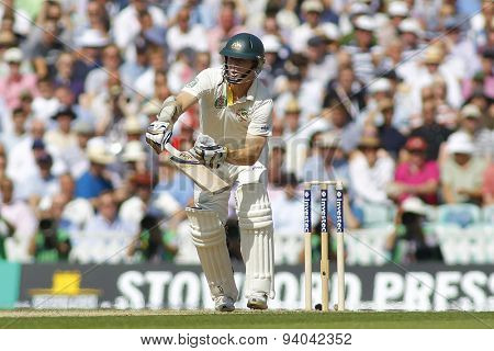 LONDON, ENGLAND - August 21 2013: Chris Rogers during day one of the 5th Investec Ashes cricket match between England and Australia played at The Kia Oval Cricket Ground on August 21, 2013