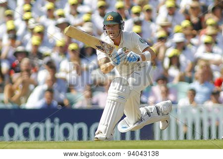 LONDON, ENGLAND - August 21 2013: Michael Clarke batting during day one of the 5th Investec Ashes cricket match between England and Australia