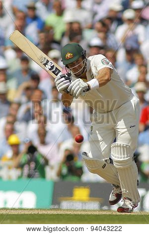 LONDON, ENGLAND - August 21 2013: Shane Watson during day one of the 5th Investec Ashes cricket match between England and Australia played at The Kia Oval Cricket Ground on August 21, 2013