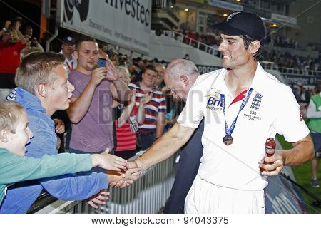 LONDON, ENGLAND - August 22 2013: Ryan Harris bowling during day two of the 5th Investec Ashes cricket match between England and Australia played at The Kia Oval Cricket Ground