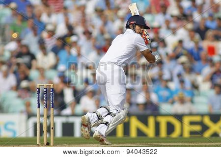 LONDON, ENGLAND - August 23 2013: Alastair Cook batting during day three of the 5th Investec Ashes cricket match between England and Australia played at The Kia Oval Cricket Ground