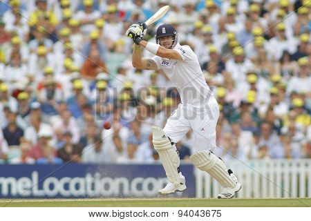 LONDON, ENGLAND - August 22 2013: Ryan Harris bowling during day two of the 5th Investec Ashes cricket match between England and Australia played at The Kia Oval Cricket Ground