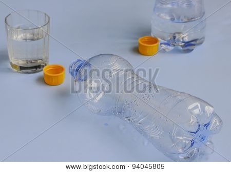 Two Bottles Of Fresh Water Emptied