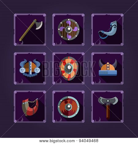 Game icons. Viking emblem.