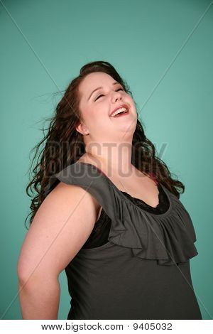 Happy Overweight Woman