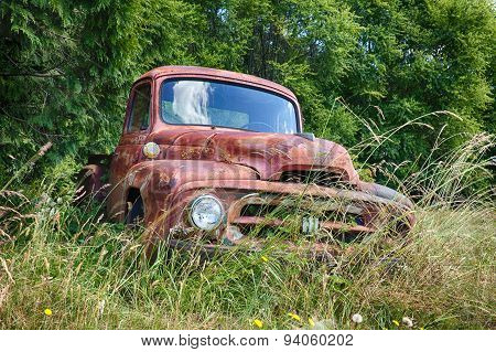 Front View Of Red Truck