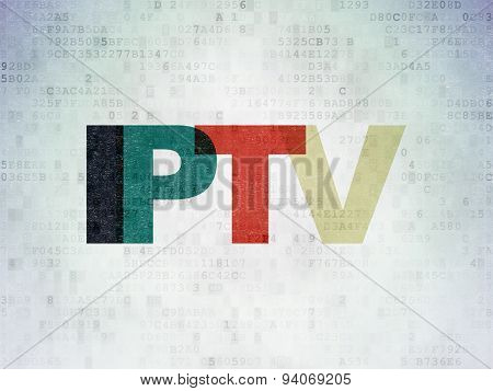 Web development concept: IPTV on Digital Paper background