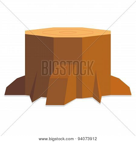 A Vector Low Poly Style Log Isolated