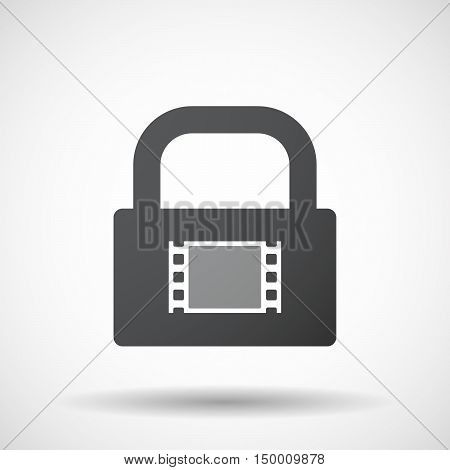 Isolated Lock Pad Icon With A Film Photogram