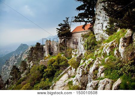 Ruins of Saint Hilarion Castle in Cyprus