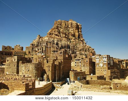 Traditional town of Thula mountain landscape Yemen