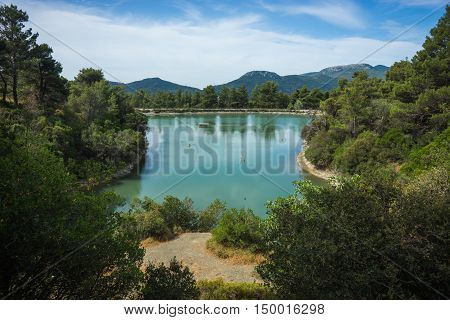 Beautiful Beletsi Lake In Attika, Greece