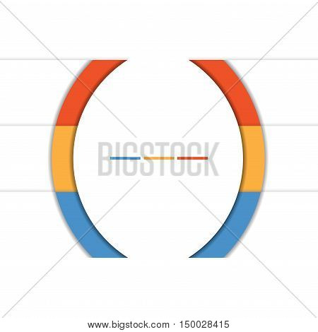 Template Infographic Colorful Semicircles and White Strips for 3 Text Areas.