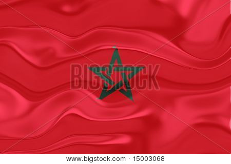 Flag i Morrocco, nationale land symbol illustration bølget