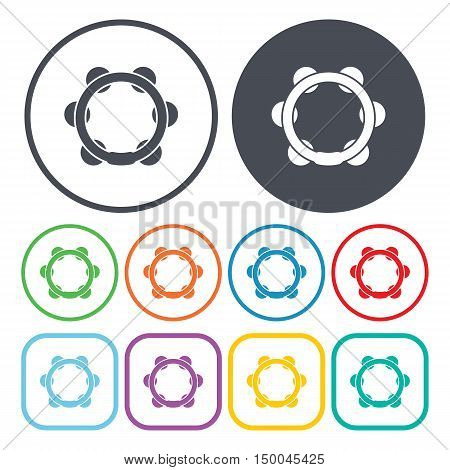 vector illustration of  tambourine icon in simple style isolated on background. Stock vector symbol.