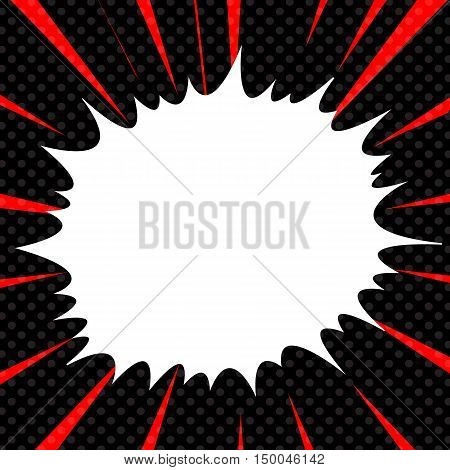 Comic book explosion superhero pop art style radial lines background. Manga or anime speed frame.