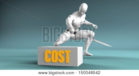 Cutting Cost and Cut or Reduce Concept 3D Render