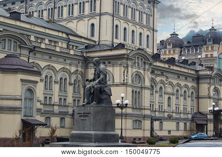 View to the National Opera House in Kiev, Ukraine. The building designed by Victor Schroter and opened on September 29, 1901